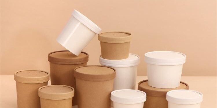 Kraft paper packaging food bowl and soup cup for takeaway