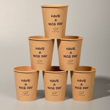 Premium kraft leak-proof paper coffee and tea cups for hot drinks