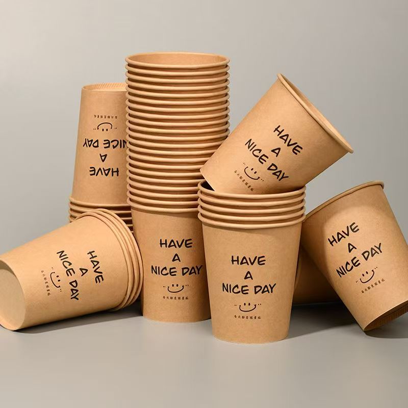 Premium kraft leak-proof paper coffee and tea cups for hot drinks