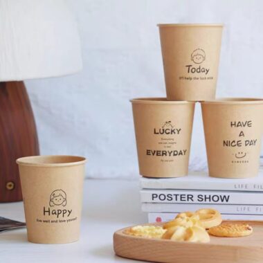 Premium kraft leak-proof paper coffee and tea cups for hot drinks