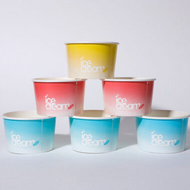 Custom colorful eco-friendly paper ice cream cups for dessert shops