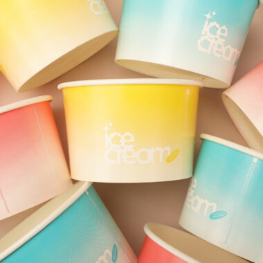 Custom colorful eco-friendly paper ice cream cups for dessert shops