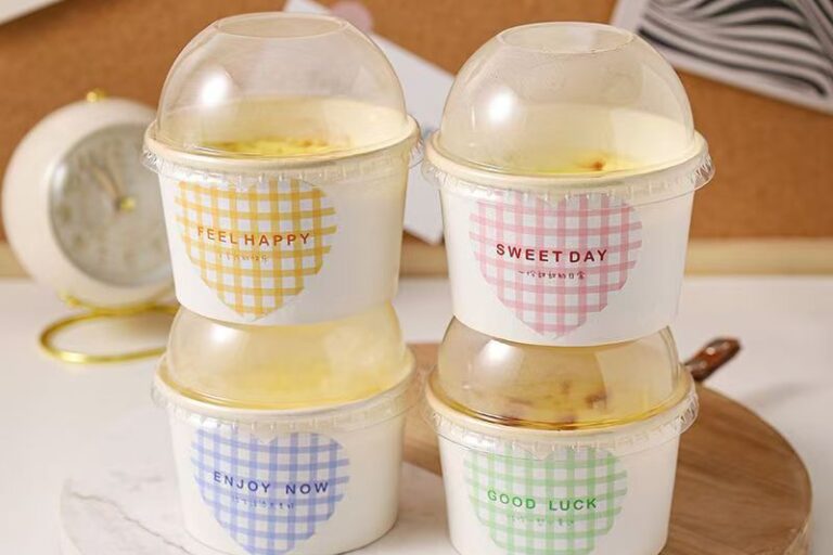 Creative minimalist eco-friendly paper ice cream cups for dessert shops
