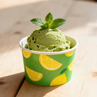Custom disposable paper ice cream cups with logo printing