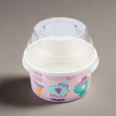 Custom eco-friendly single wall paper ice cream cups for takeaway
