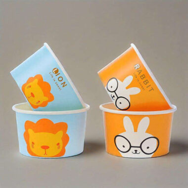 Custom eco-friendly single wall paper ice cream cups for takeaway