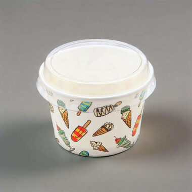 Custom eco-friendly single wall paper ice cream cups for takeaway