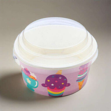 Custom eco-friendly single wall paper ice cream cups for takeaway
