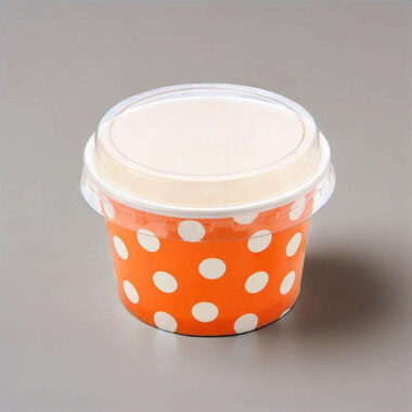 Custom eco-friendly single wall paper ice cream cups for takeaway
