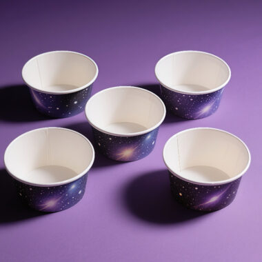 Custom recyclable starry design paper ice cream cups for party desserts
