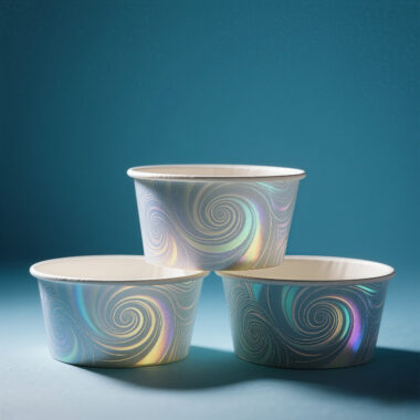 Custom recyclable starry design paper ice cream cups for party desserts
