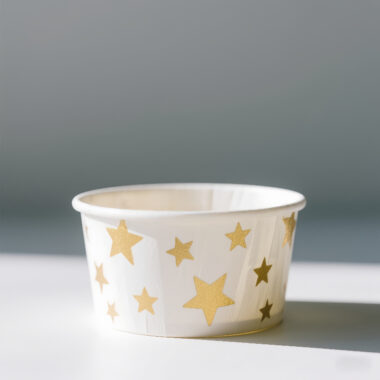 Custom recyclable starry design paper ice cream cups for party desserts