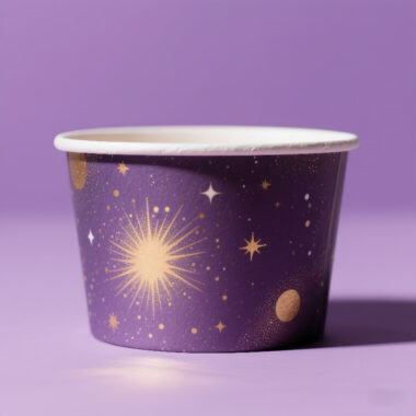 Custom recyclable starry design paper ice cream cups for party desserts