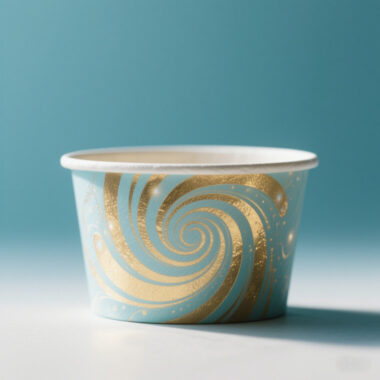 Custom recyclable starry design paper ice cream cups for party desserts