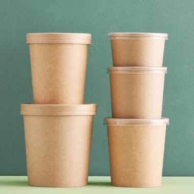 High quality thick kraft paper food bowl and soup cup for takeaway