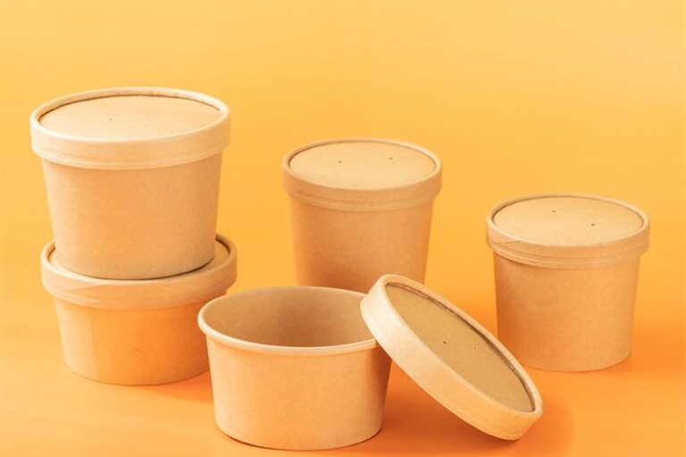 High quality thick kraft paper food bowl and soup cup for takeaway