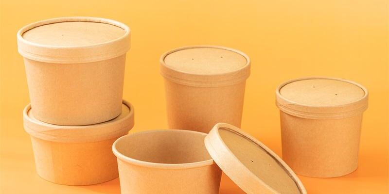 High quality thick kraft paper food bowl and soup cup for takeaway