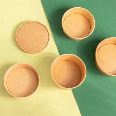 High quality thick kraft paper food bowl and soup cup for takeaway