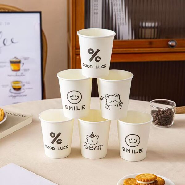 Cute single wall anti-scald paper coffee and tea cups for takeaway