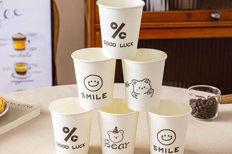 Cute single wall anti-scald paper coffee and tea cups for takeaway