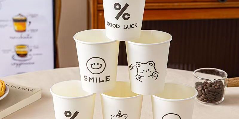 Cute single wall anti-scald paper coffee and tea cups for takeaway