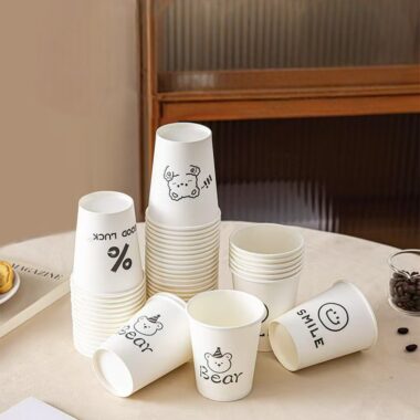 Cute single wall anti-scald paper coffee and tea cups for takeaway