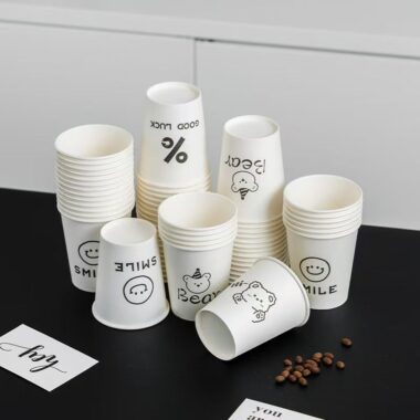 Cute single wall anti-scald paper coffee and tea cups for takeaway