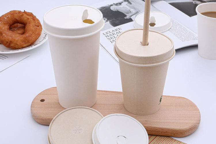 Biodegradable disposable coffee paper cup lid