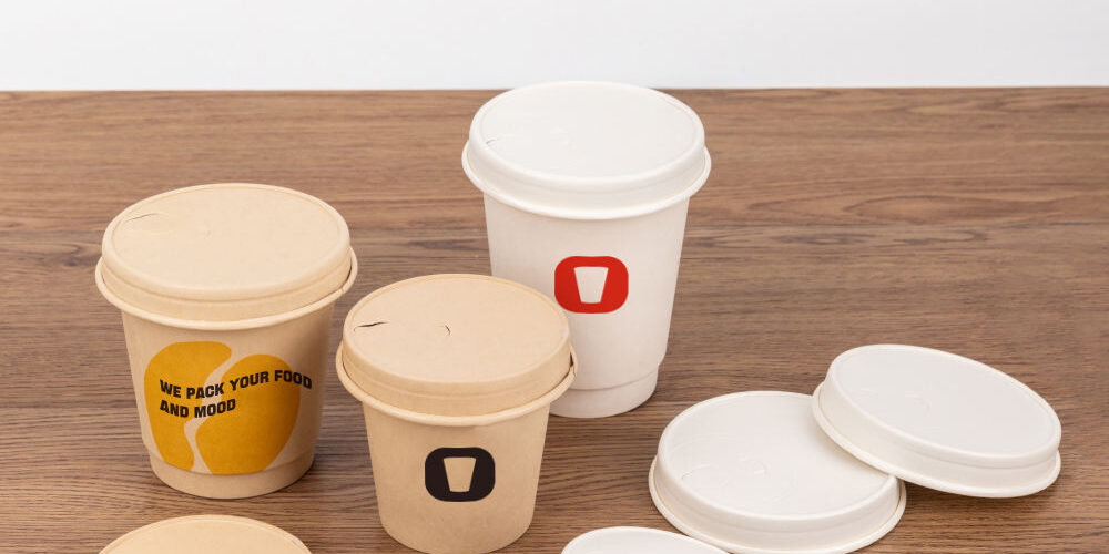 Biodegradable coffee cup paper lid for eco-friendly takeaway