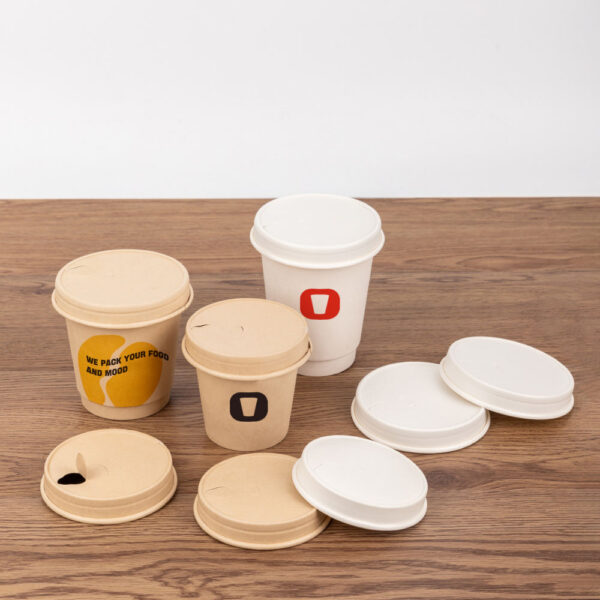 Biodegradable coffee cup paper lid for eco-friendly takeaway