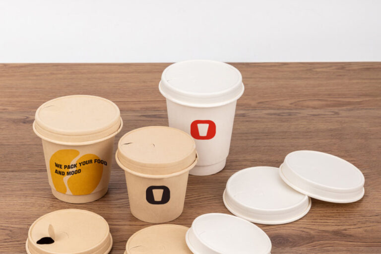 Biodegradable coffee cup paper lid for eco-friendly takeaway