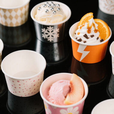 Eco-friendly food grade single wall paper ice cream cups for desserts