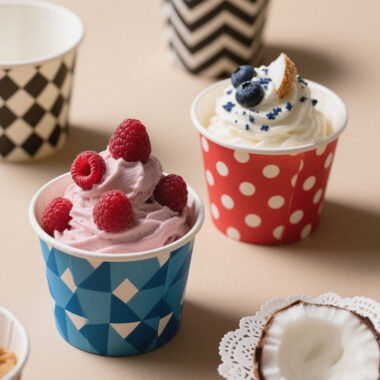 Eco-friendly food grade single wall paper ice cream cups for desserts