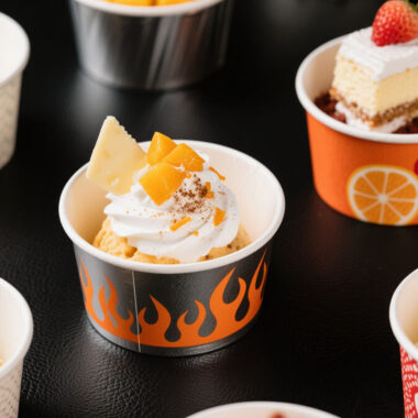 Eco-friendly food grade single wall paper ice cream cups for desserts