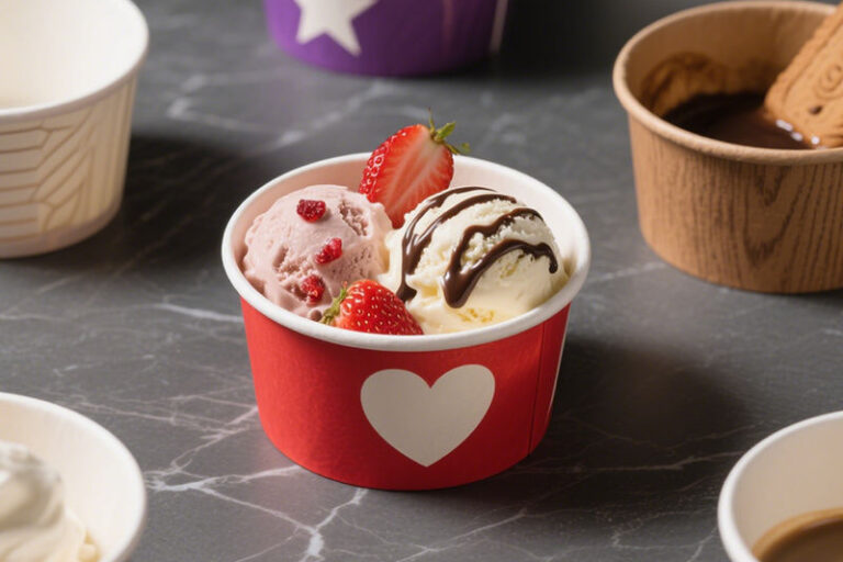 Eco-friendly food grade single wall paper ice cream cups for desserts