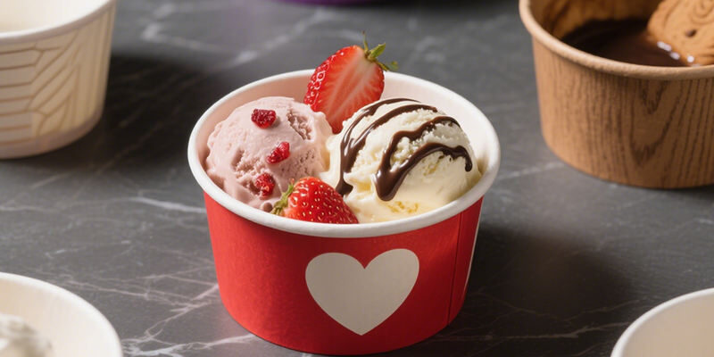 Eco-friendly food grade single wall paper ice cream cups for desserts