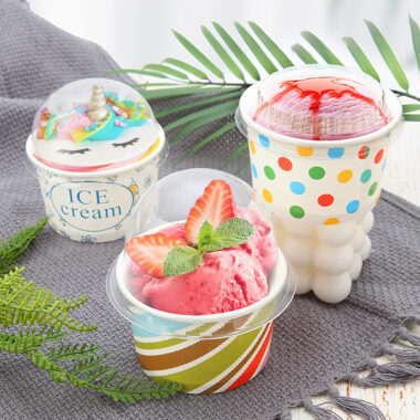 Eco-friendly food grade single wall paper ice cream cups for desserts
