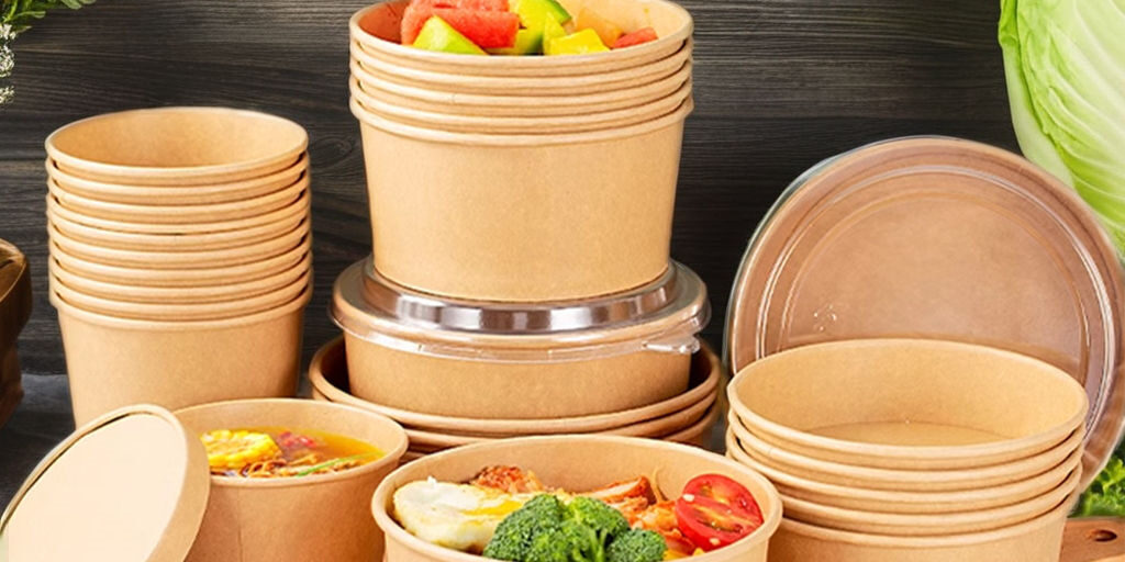 Kraft paper food grade bowl for takeaway and delivery