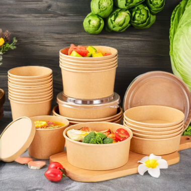 Kraft paper food grade bowl for takeaway and delivery