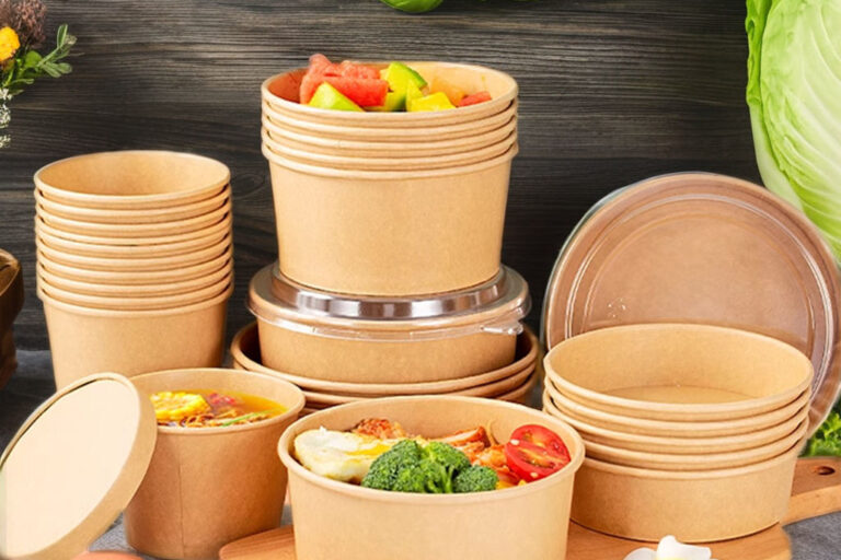 Kraft paper food grade bowl for takeaway and delivery