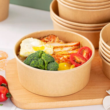 Kraft paper food grade bowl for takeaway and delivery