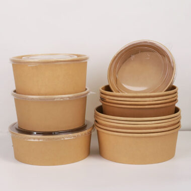 Kraft paper food grade bowl for takeaway and delivery