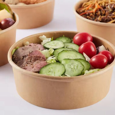 Kraft paper food grade bowl for takeaway and delivery
