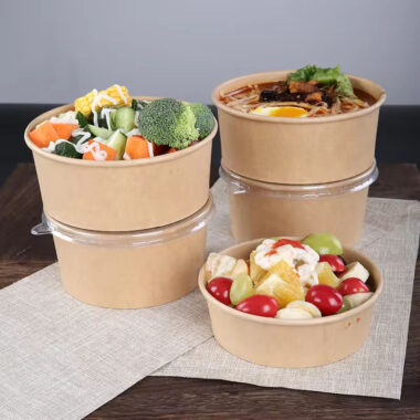 Kraft paper food grade bowl for takeaway and delivery