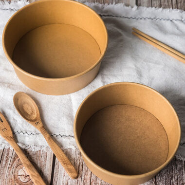 Kraft paper food grade bowl for takeaway and delivery