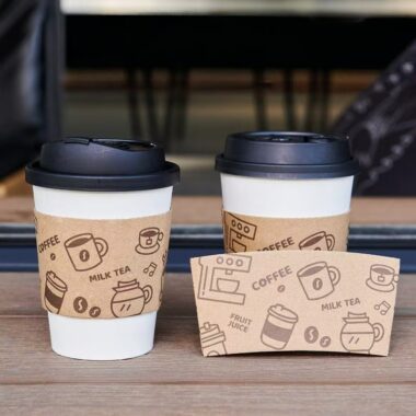 Kraft paper heat-insulated coffee cup sleeve