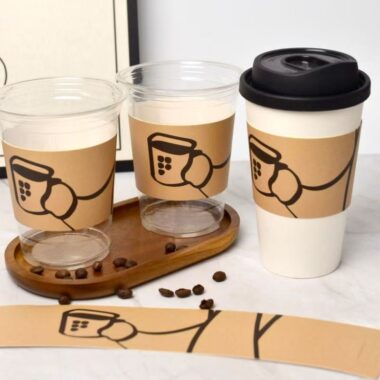 Kraft paper heat-insulated coffee cup sleeve