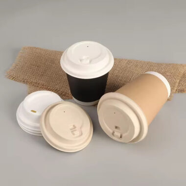 Biodegradable paper cup lid for coffee and tea cups