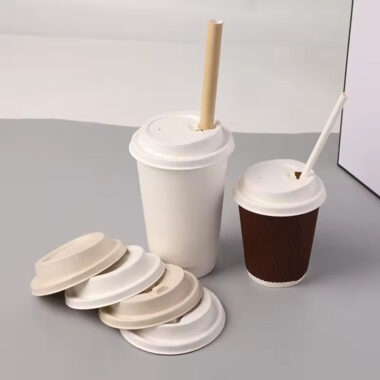 Biodegradable paper cup lid for coffee and tea cups