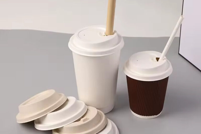 Biodegradable paper cup lid for coffee and tea cups